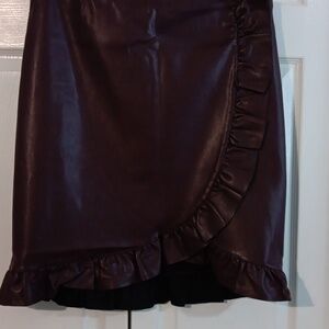 Elegant Burgundy Ruffled Women's Skirt